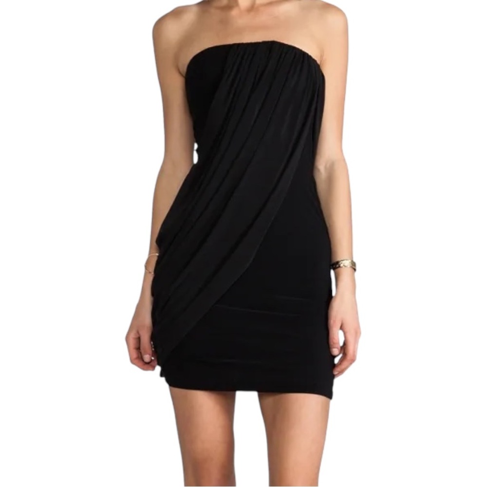 Alice + Olivia -  Front Drape Tube Dress in Black